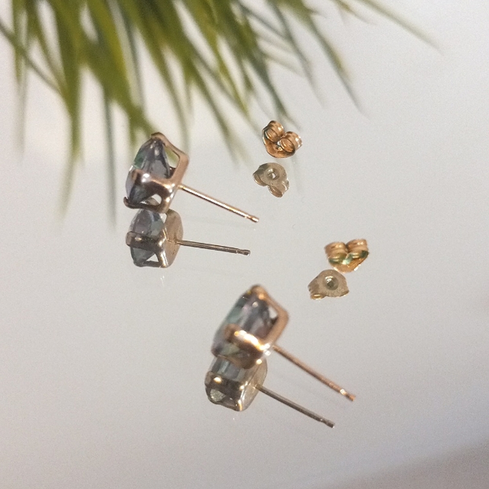 10K mystic topaz earrings - Picture 8 of 8
